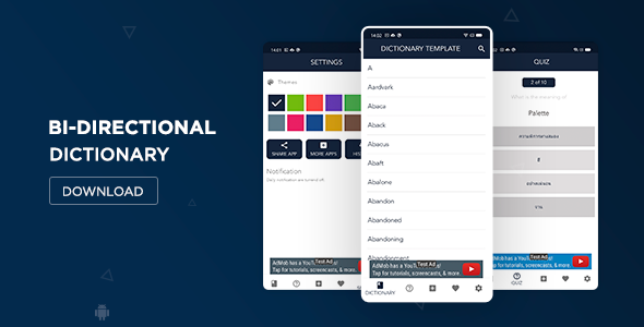 Bidirectional Dictionary for Android Android  Mobile App template