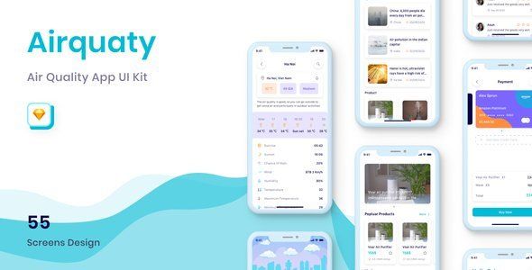 Airquaty - Air Quality App UI Kit   Design Uikit