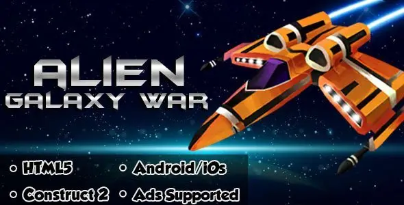 Alien Galaxy War - HTML5 Android (CAPX) Android Game Mobile App template