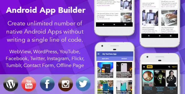 Android App Builder - WebView, Wordpress, YouTube & much more Android Books, Courses &amp; Learning Mobile App template