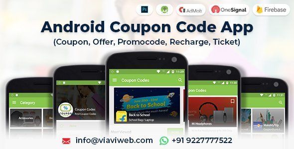 Android Coupon Code App (Coupon, Offer, Promocode, Recharge, Ticket) Android Ecommerce Mobile App template