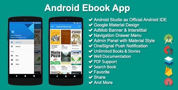 Android Ebook App Android Developer Tools Mobile App template