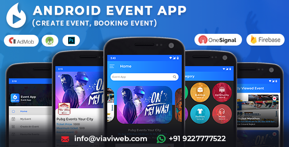 Android Event App (Create Event, Booking Event) Android Travel Booking &amp; Rent Mobile App template