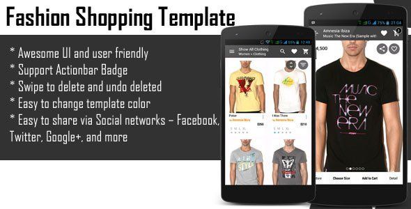 Android Fashion Shopping Template Android Ecommerce Mobile App template
