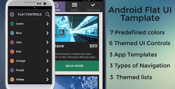 Android Flat UI Template Android  Mobile App template