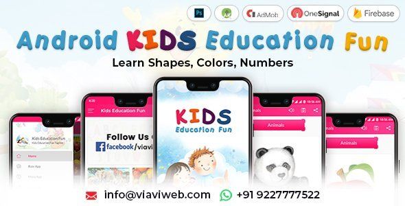 Android Kids Education Fun App (Learn Shapes, Colors, Numbers) Android Game Mobile App template
