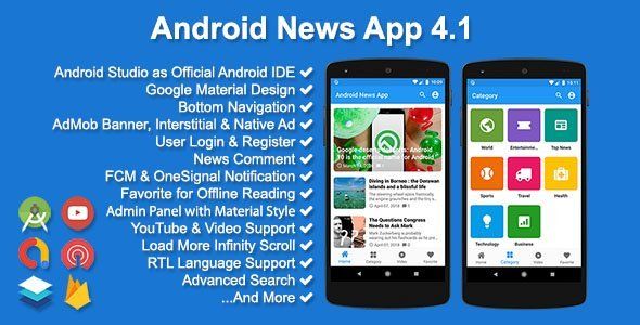 Android News App Android News &amp; Blogging Mobile App template