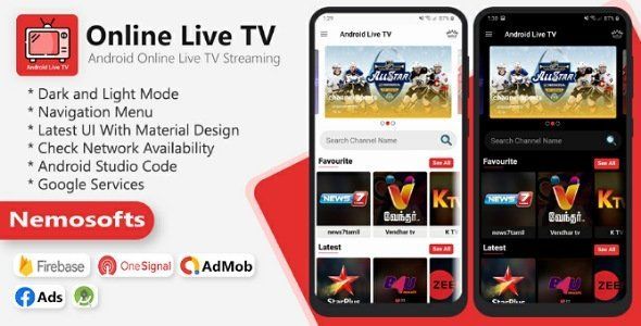 Android Online Live TV Streaming Android Music &amp; Video streaming Mobile App template