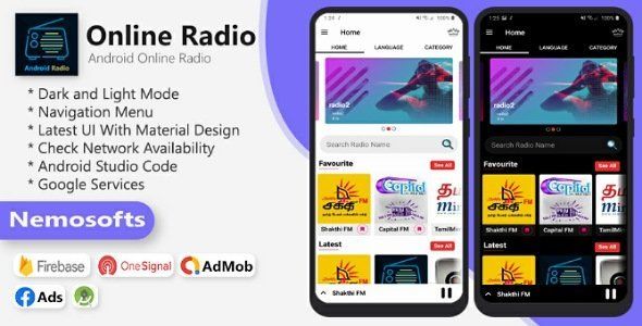 Android Online Radio Android Music &amp; Video streaming Mobile App template