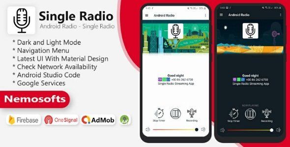 Android Radio - Single Radio Streaming App Android  Mobile App template