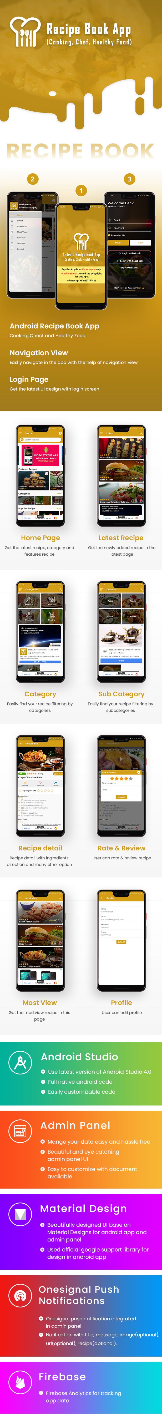 Android Recipe Book App (Cooking,Chef,Healthy Food, Admob with GDPR) - 7