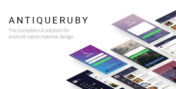 Antiqueruby - Android Material Design UI Components Android  Mobile App template