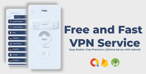 Atheia VPN Best Secure & Free premium VPN lifetime with admob Android Books, Courses &amp; Learning Mobile App template