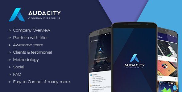 Audacity - Android Company Profile + Admin Panel + Google Analytics & Admob Android  Mobile App template