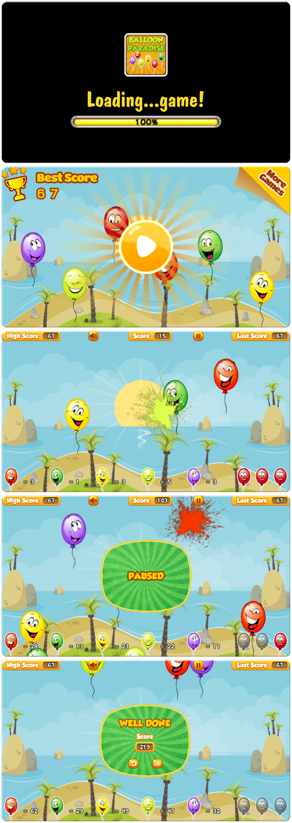 Balloon Paradise - HTML5 Mobile Game (Construct 3 | Construct 2 | Capx) - 1