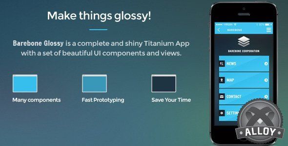 Barebone Glossy Alloy Android News &amp; Blogging Mobile App template