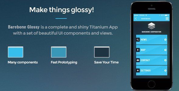 Barebone Glossy - Full application Android News &amp; Blogging Mobile App template