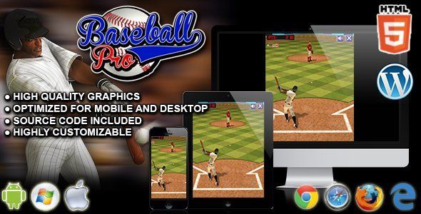 Baseball Pro - HTML5 Sport Game Android Game Mobile App template