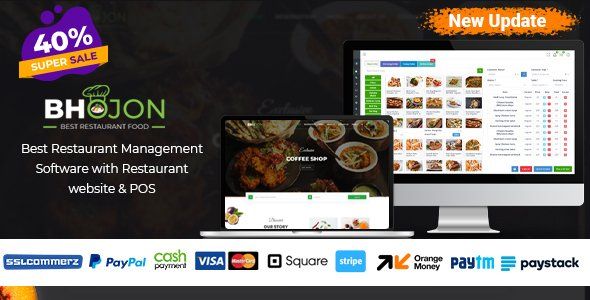 Bhojon - Best Restaurant Management Software with Restaurant Website Android Food &amp; Goods Delivery Mobile App template