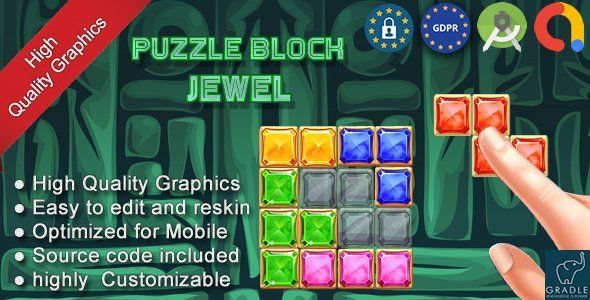 Block Puzzle Jewel (Admob + GDPR + Android Studio) Android Game Mobile App template