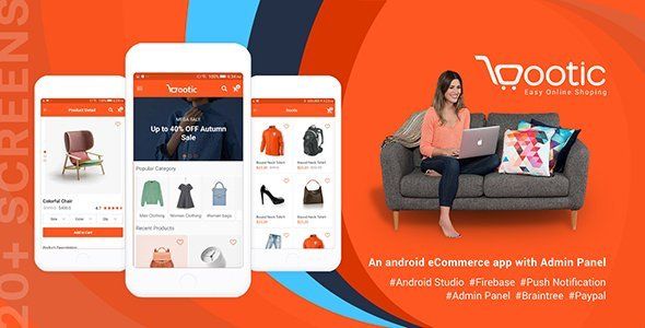 Bootic Full - An android eCommerce app with admin panel Android Ecommerce Mobile App template