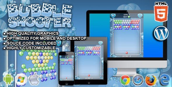 Bubble Shooter - HTML5 Games Android Game Mobile App template