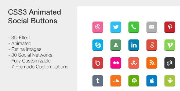 CSS3 Animated Social Buttons Android Social &amp; Dating Mobile App template