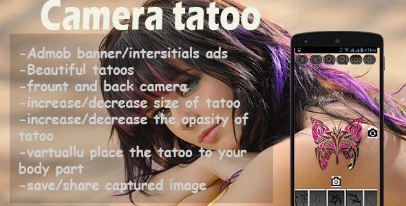 Camera Tattoo Android  Mobile App template