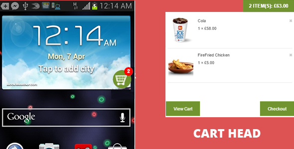 Cart Head - Fly To Cart For WooCommerce Android Ecommerce Mobile App template