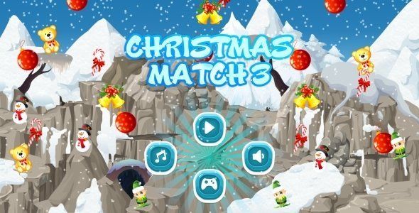 Christmas Match3 - HTML5 Mobile Game AdMob (Construct 3 | Construct 2 | Capx) Android Game Mobile App template