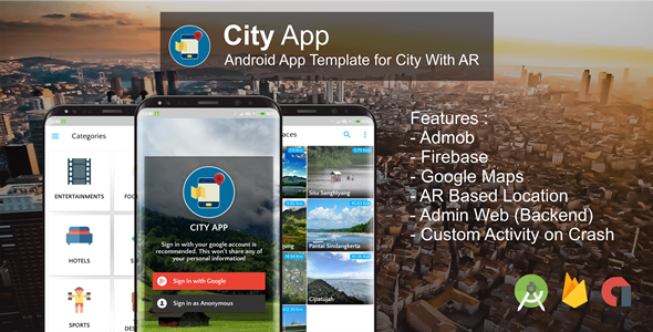 City App (Firebase, Admob, Augmented Reality) Android Travel Booking &amp; Rent Mobile App template