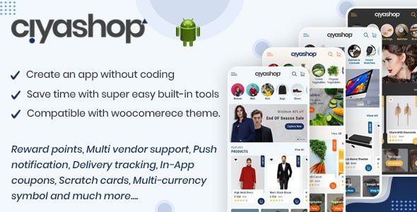 CiyaShop Native Android Application based on WooCommerce Android Ecommerce Mobile App template