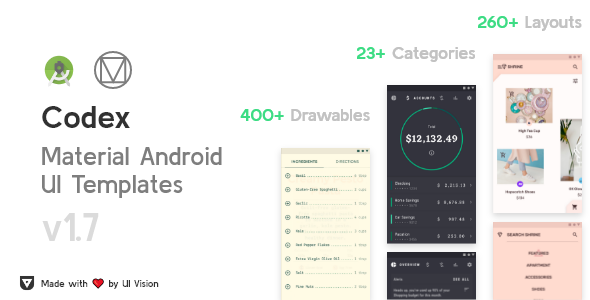 CodeX - Android Material UI Templates Android  Mobile App template