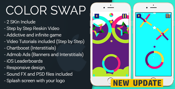 Color Swap 2.0 - iOS Template Android  Mobile App template