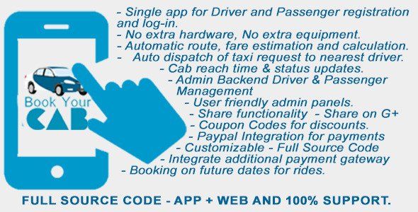 Complete App Based Cab Booking Business Solution Android Travel Booking &amp; Rent Mobile App template