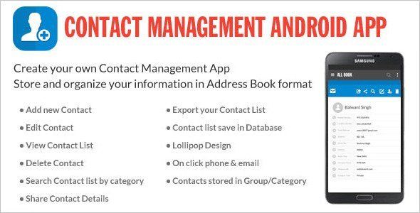 Contact Management Android App Android  Mobile App template
