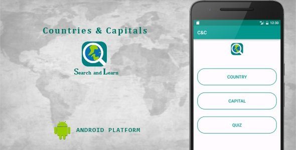 Countries & Capitals Android  Mobile App template