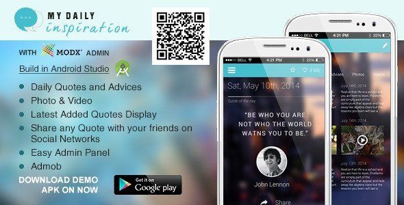 Daily Inspiration Quotes Android  Mobile App template