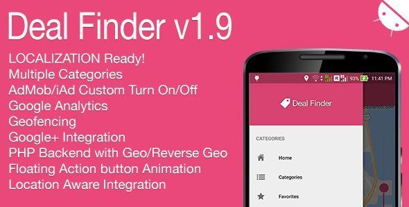 Deal Finder Full Android Application v1.9 Android Books, Courses &amp; Learning Mobile App template