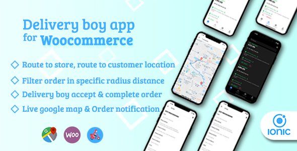 Delivery boy app for WooCommerce Android  Mobile App template