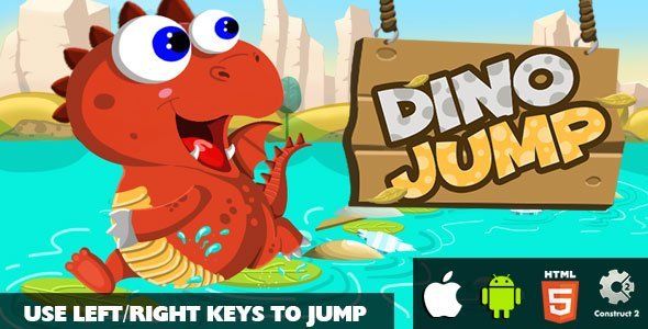 Dino Jump - HTML5 Game (CAPX) Android Game Mobile App template