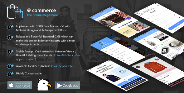 E-Commerce Android Native App with Powerful Cloud Backend Android Ecommerce Mobile App template