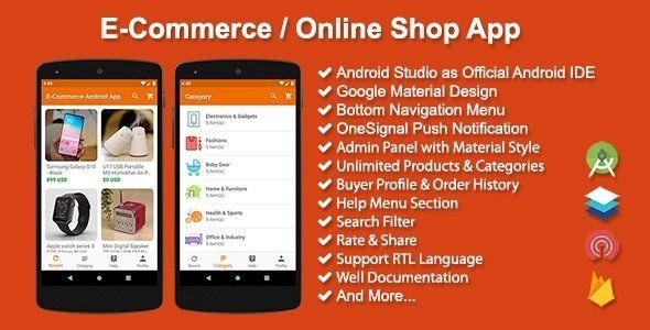 E-Commerce / Online Shop App Android Ecommerce Mobile App template