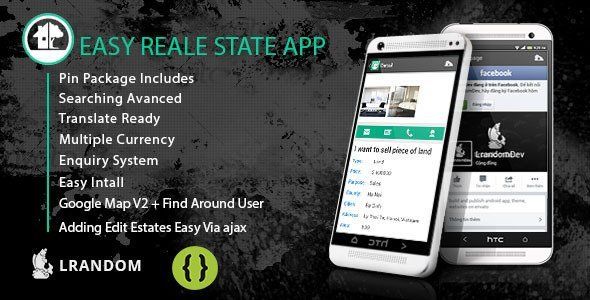 Easy Real Estate App - come with admin panel Android  Mobile App template