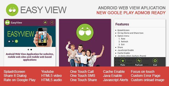 EasyView - Android WebView App Android  Mobile App template