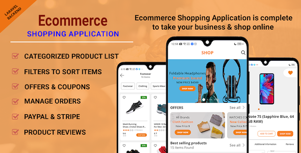 Ecommerce Shopping App - Take Your Shop Online With Android Application Android Ecommerce Mobile App template