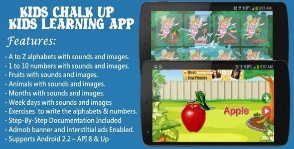 Educational Android App For Kids. Android Game Mobile App template