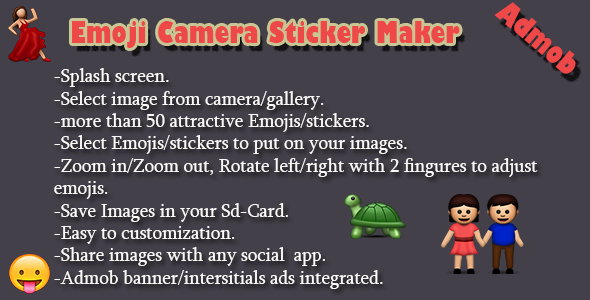 Emoji Camera Maker Android  Mobile App template