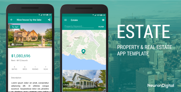 Estate - A Property Real Estate App Template Android Travel Booking &amp; Rent Mobile App template