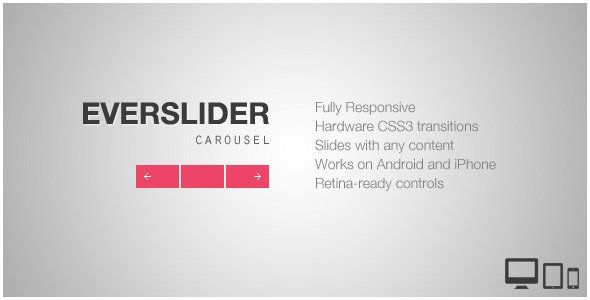 Everslider - Responsive jQuery Carousel Plugin Android  Mobile App template